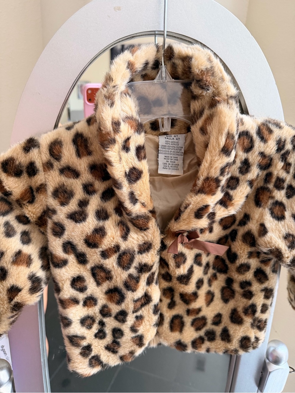 Leopard Print Faux Fur Jacket - Tan & Brown
